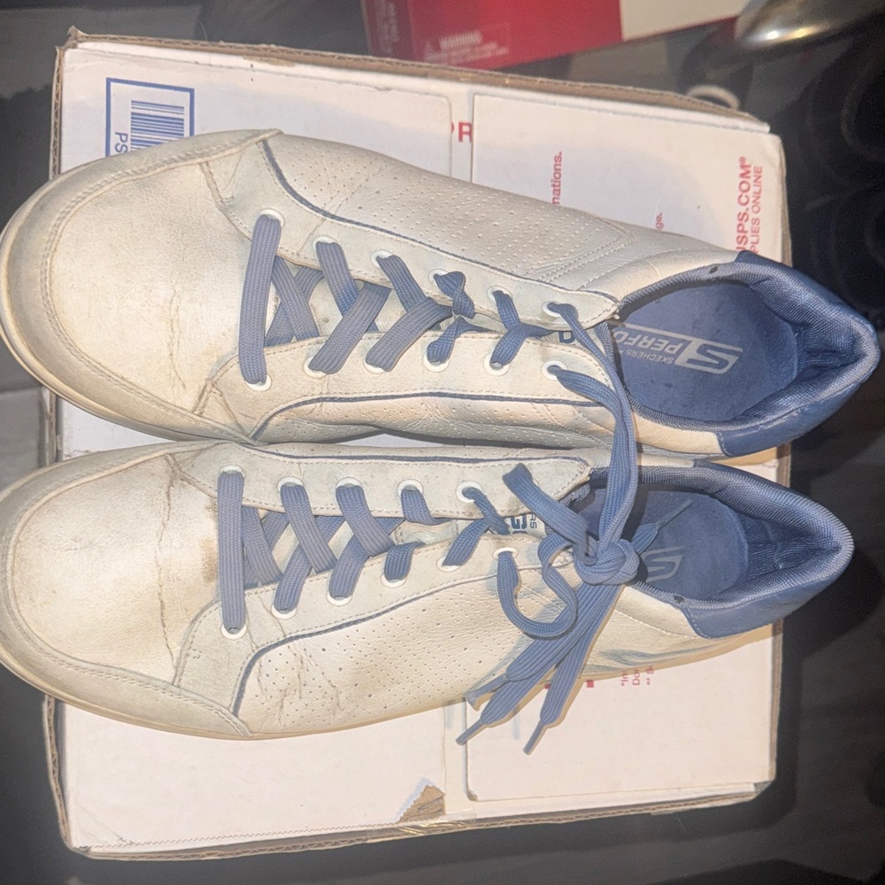 👟 Skechers Men’s Sneakers – White/Blue – Size 12